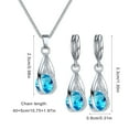 thumbnail image 3 of Exquisite Jewelry Set Chain Necklace Dangle Earrings Alloy Teardrop Shape Pendant Necklace for Daily Party Wear, 3 of 8