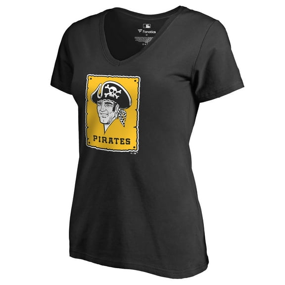 Women's Black Pittsburgh Pirates Cooperstown Collection Forbes T-Shirt