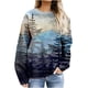 thumbnail image 1 of Camisas Para Mujer Camisetas de Gran Tamaño Manga Larga Otoño Nuevas Camisetas Estampado de Bosque Cuello Redondo Suéter Suelto Mujer Odeerbi ODB136322, 1 of 5