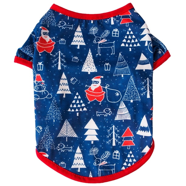 Camiseta navideña para mascotas, camisetas suaves y transpirables para cachorros, ropa estampada para mascotas para perros pequeños y gatos