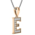 thumbnail image 2 of Dazzlingrock Collection 0.10 Carat (ctw) Round White Diamond Fancy Letter 'E' Initial Pendant 1/10 CT, 10K Rose Gold, 2 of 6