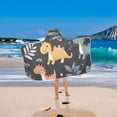 thumbnail image 2 of Yayeee Kids Hooded Towels Toddler Soft Absorbent Beach Bathing Wrap 50" x 23.5", Orange Dinosaur, 2 of 5