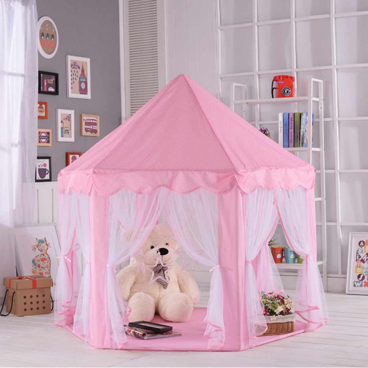 POCO DIVO Royal Gazebo Princess Castle Girls Outdoor Patio Pink