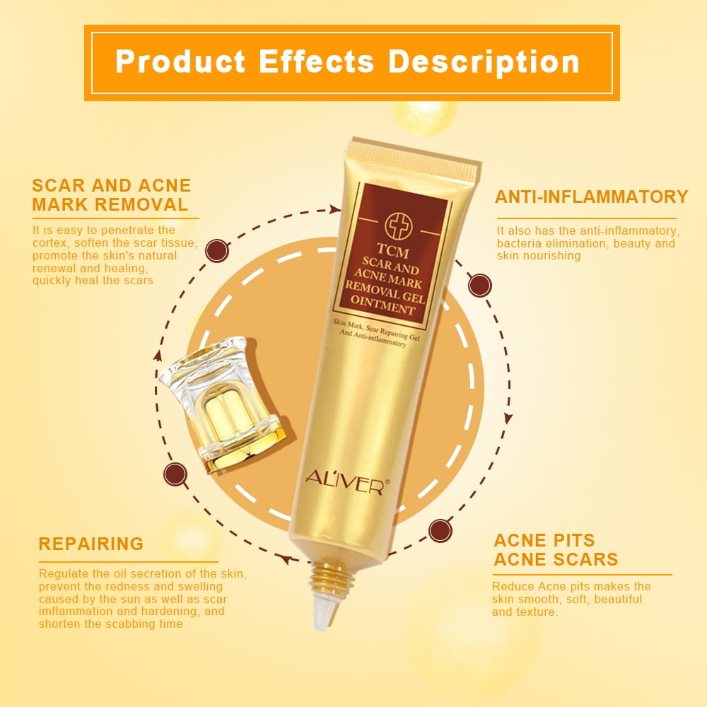 ALIVER Scar Cream - TCM Scar and Acne Mark Removal Gel Ointment for Scars, Burns, Stretch Marks, Acne Spots, Skin Redness Curing - 3 Pack