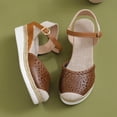thumbnail image 7 of Women's Orthopedic Platform Wedge Sandals with Ankle Strap Summer Dressy 2026 Boho Espadrille Sandals for Beach Travel Brown 7.5, 7 of 7