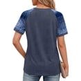 thumbnail image 5 of Fantaslook Color Block T Shirts for Women Crewneck Short Sleeve Tops Summer Blouses Fashion Clothes, 5 of 8