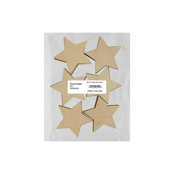 Essentials By Leisure Arts Arts Flat Wood Shape 24pc Stars