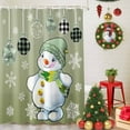 thumbnail image 5 of Shower Curtain 48"W x 72"L Winter Christmas Snowflake Xmas Balls Green Fabric Shower Curtains Set with Hooks Water Repellent Bathroom Curtains Machine Washable Bathroom Accessories, 5 of 9