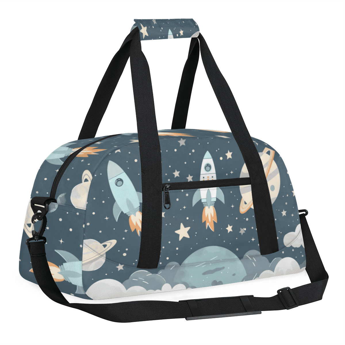 Herdesigns Universe Galaxy Space Sports Duffle Bag for Women & Men, Gym Bag Dance Bag Overnight Bag Carry On Weekender Travel Bag
