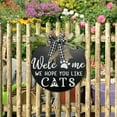 thumbnail image 3 of Welcome Round Wooden Hanging Sign with Bow Decorative Pet Friendly Door Art, 3 of 7