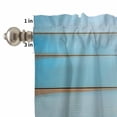 thumbnail image 4 of Kitchen Window Curtains Valance and Tier Set, Summer Ocean Starfish on Blue Rod Pocket Tier Curtains and Valance 3 Piece Set, Vintage Wood Board Window Treatment for Bedroom Living Room, 4 of 9
