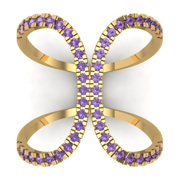 Statement Engagement Ring for Women - 0.5ct Simulated Alexandrite in 18K Yellow Gold Promise Ring