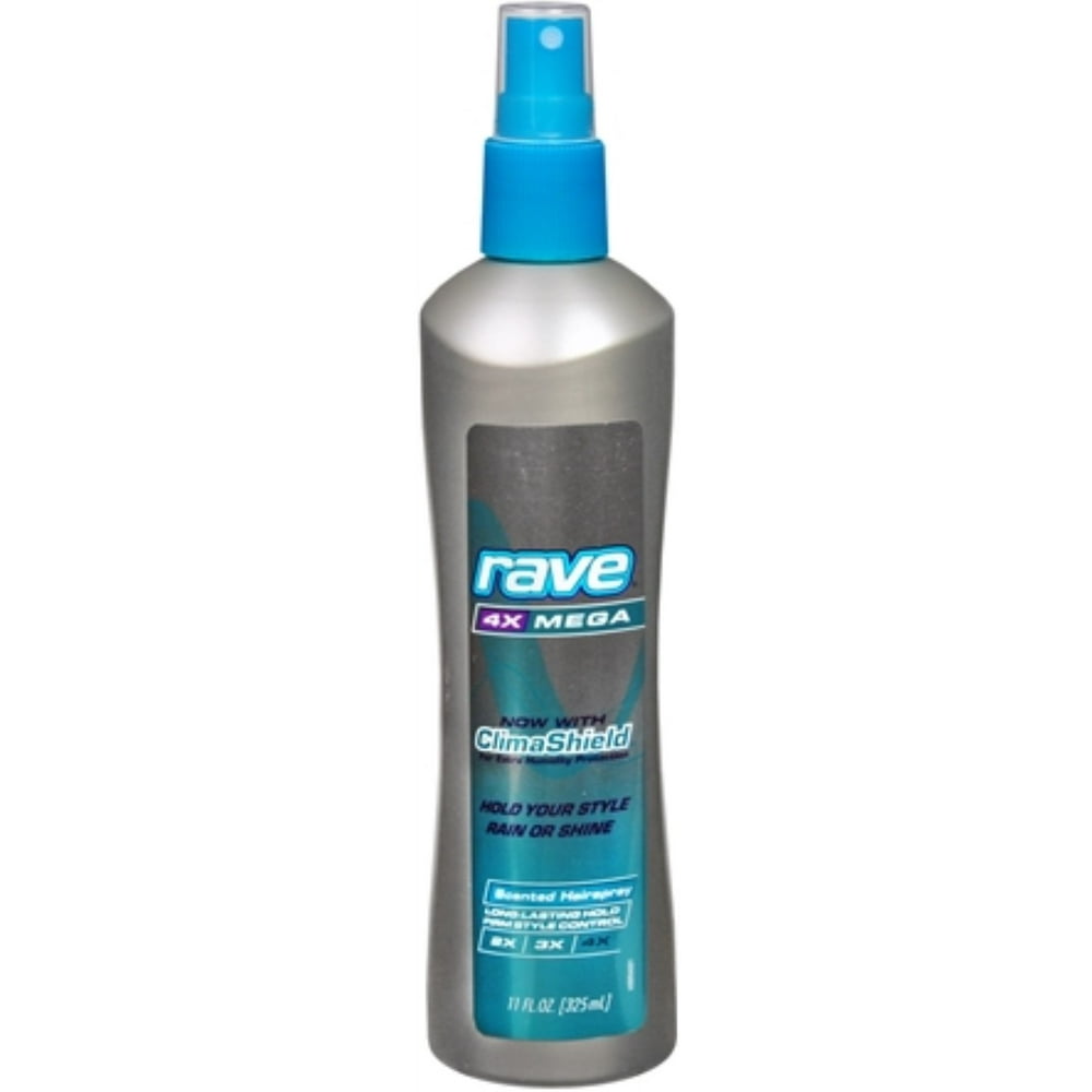 Rave 4X Mega Hairspray NonAerosol, Scented 11 oz (Pack of 4)