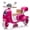 AAZ-Rose Red, variant on Track Seven 12V Ride on Motorcycle, 2-Seater Electric Motorcycle with Dual Motor, 3 Wheels Motorbike with Bluetooth, LED Lights, Storage Box, Front Hook, Ride on Toy Car for Kids Aged 3 , Pink