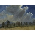 thumbnail image 2 of Bierstadt, Albert 18x14 White Modern Wood Framed Museum Art Print Titled - Fir Trees and Storm Clouds, 2 of 4