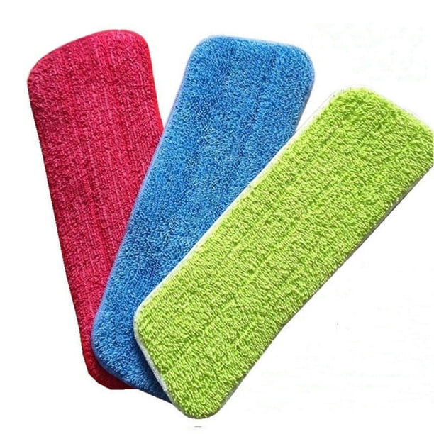 Paquete de 3 almohadillas de repuesto para cabezal de fregona, almohadillas de limpieza de microfibra para fregonas húmedas y secas, cabezales planos de repuesto para limpieza de suelos