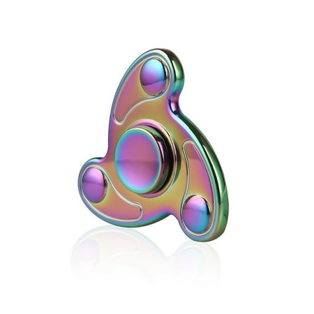 Fidget Spinner - Anti-Anxiety Spinner Helps Focusing Fidget Toys Fidget EDC Focus Toy for Kids & Adults-Best Stress Reducer Relieves ADHD Anxiety Finger Spinner - Rainbow Chrome (Top 10 Best Fidget Spinners)