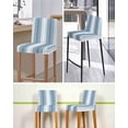thumbnail image 5 of Blue Ombre Stripe Bar Stool Covers Set of 2, Farmhouse Simple Striped Stretch Washable Bar Chair Covers with Backs, Removable Pub Counter Height Chair Cover for Kitchen Dining Room Cafe, 5 of 7