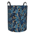 thumbnail image 2 of Xecao Blue Leaves A Print Laundry Hamper Basket,designed for Blanket Storage and Nursery Clothes in the Bedroom, 2 of 8