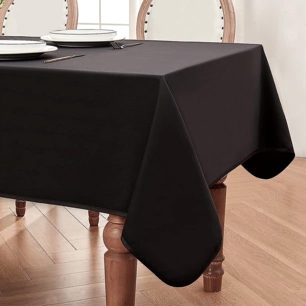 Mantel rectangular impermeable cubierta de mesa tela de piel de melocotón y satén