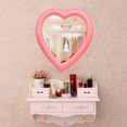 thumbnail image 2 of Espejo de maquillaje con forma de corazón, espejo de maquillaje con forma de corazón, espejo de pared para escritorio, espejo para dormitorio (rosa), 2 of 7