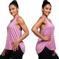 thumbnail image 5 of MRULIC tank top for women Women Workout Tops Mesh Racerback Yoga Tank Shirts Gym Running Tops Womens tank tops Pink + S, 5 of 7