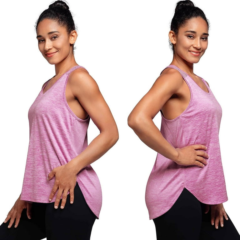 Cathalem Yoga Racerback Tank Top for Women Yoga Tank Tops Muscle Tank  Athletic Shirs Workout Clot,PK1 XL