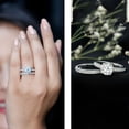 thumbnail image 3 of Rosec Jewels Lab Grown Diamond Wedding Engagement Ring Set for Women - 2 Carat Engagement Ring with Band - EF-VS Quality, 925 Sterling Silver, US 4.00, 3 of 8