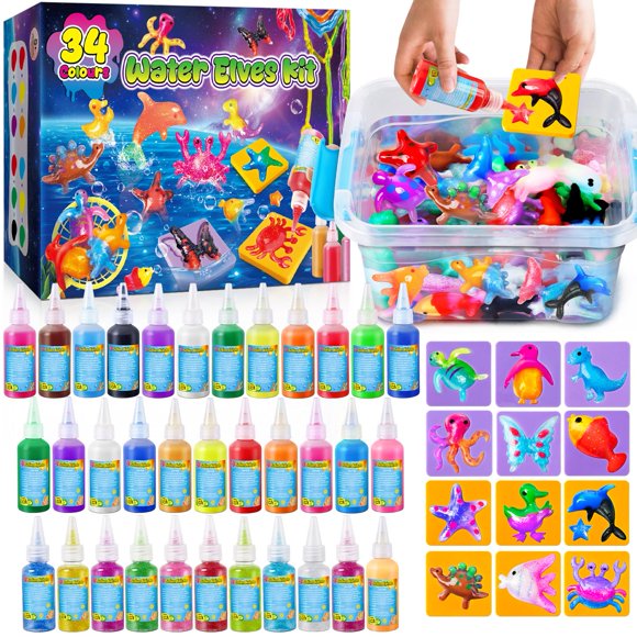 Kit de juguetes mágicos para elfos acuáticos UNGLINGA, 34 colores, para niños mayores de 5 años