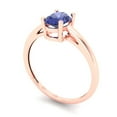 thumbnail image 2 of Solitaire Engagement Ring for Women - 1ct Simulated Tanzanite in 14K Rose Gold Promise Ring, 2 of 6