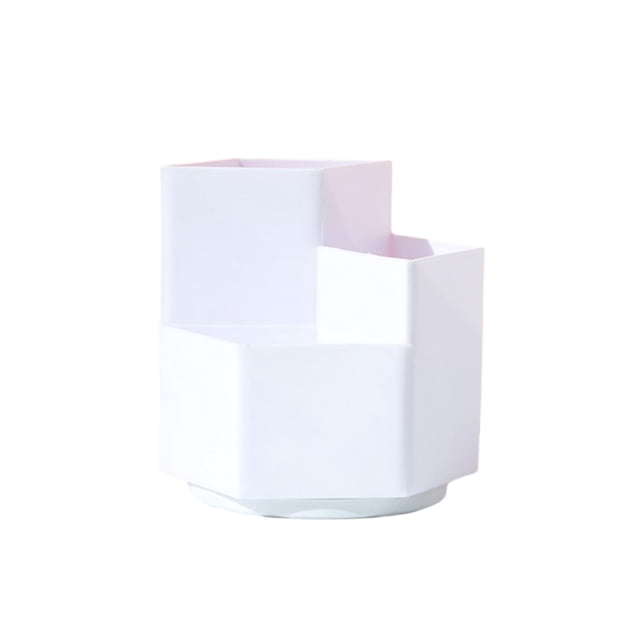 Naiovety Portalápices giratorio, caja de almacenamiento de lápices, organizador de maquillaje de escritorio, gran capacidad para escuela, Almacenamiento y organización del hogar Blanco/Sin pegatina