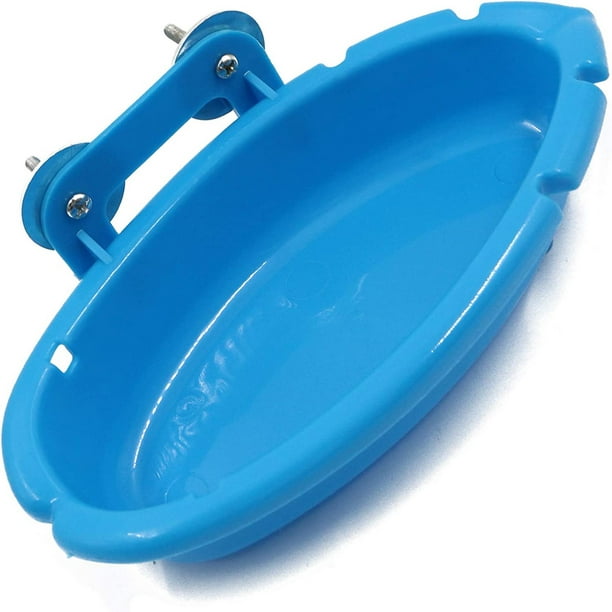 Bird Bathtub Feeder 18×10×4cm, BlueBowl Small Parrot Shower Bathtub
