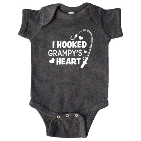 

Inktastic I Hooked Grampy s Heart with Fishing Rod Gift Baby Boy or Baby Girl Bodysuit