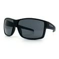 thumbnail image 4 of Mens Oversized Biker Wrap Rubberized Matte Plastic Rectangular Sport Sunglasses All Black, 4 of 8