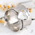 thumbnail image 1 of Anillo giratorio de corazón de plata para mujer - Anillo con banda resistente - Artesanal hecho a mano, 1 of 3