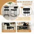 thumbnail image 6 of ClinQ Modern Bar Stools Set of 3, Upholstered Counter Height Bar Chairs with Sturdy Metal Frame and Backrest for Kitchen Island, Black, 6 of 8