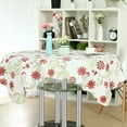 thumbnail image 2 of PiccoCasa Plastic Tablecloth Square 53" x 53" Red Flower Printed, Waterproof, 2 of 8