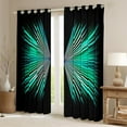 thumbnail image 2 of Erosebridal Black Green Curtains for Living Room, Geometric Stripe 30%-50% Blackout Curtains Set of 2 (38x45), 2 of 6