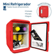 thumbnail image 3 of Mini Refrigerador Frigobar 4l 6 Latas Casa Auto Oficina Xtellar Rojo, 3 of 3
