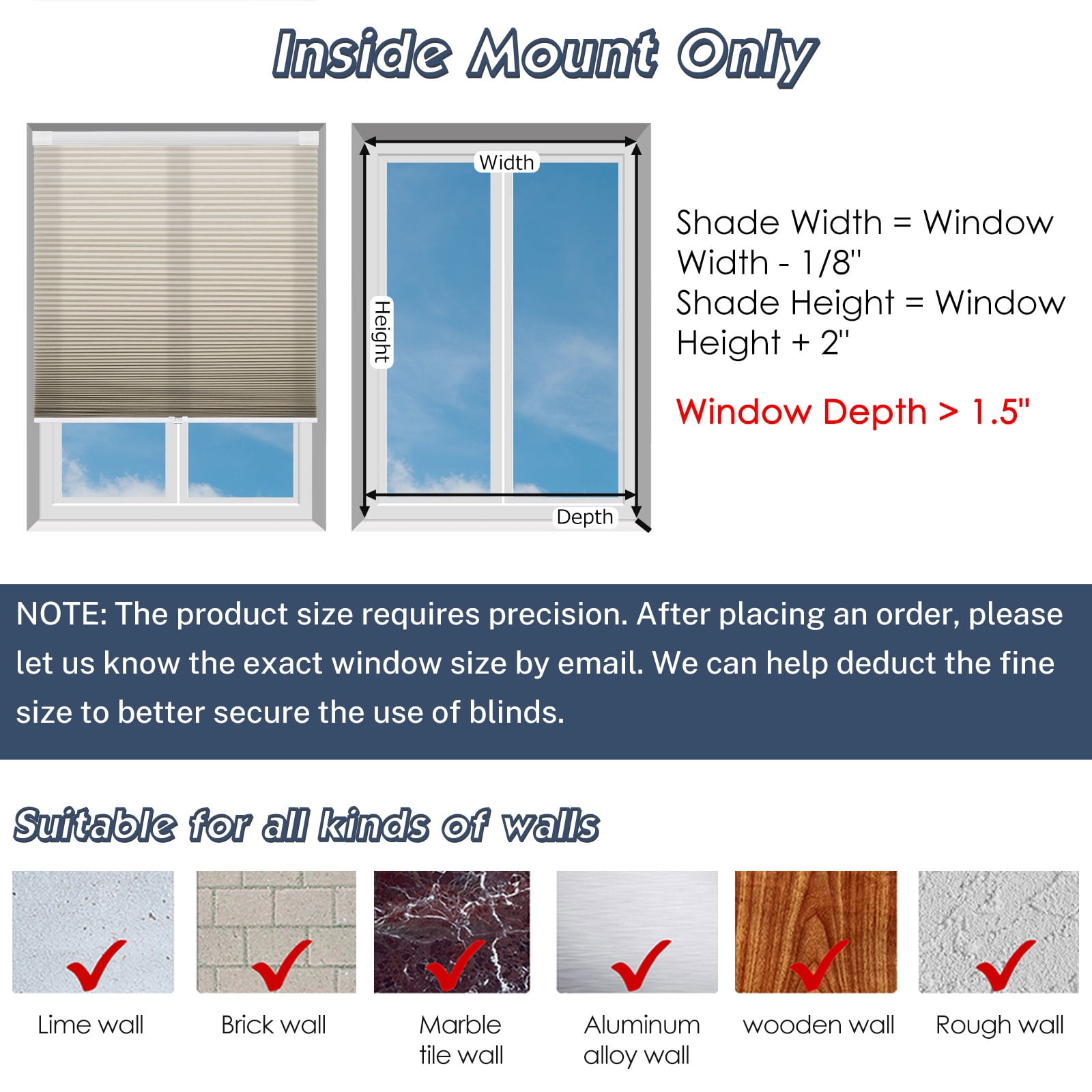 Keego No Drilling Cordless Cellular Shades Honeycomb Window Blinds Easy Installation Heat Insulating Noise Reducing Curtains Semi-Blackout Sand, 35.0"w x 60"h
