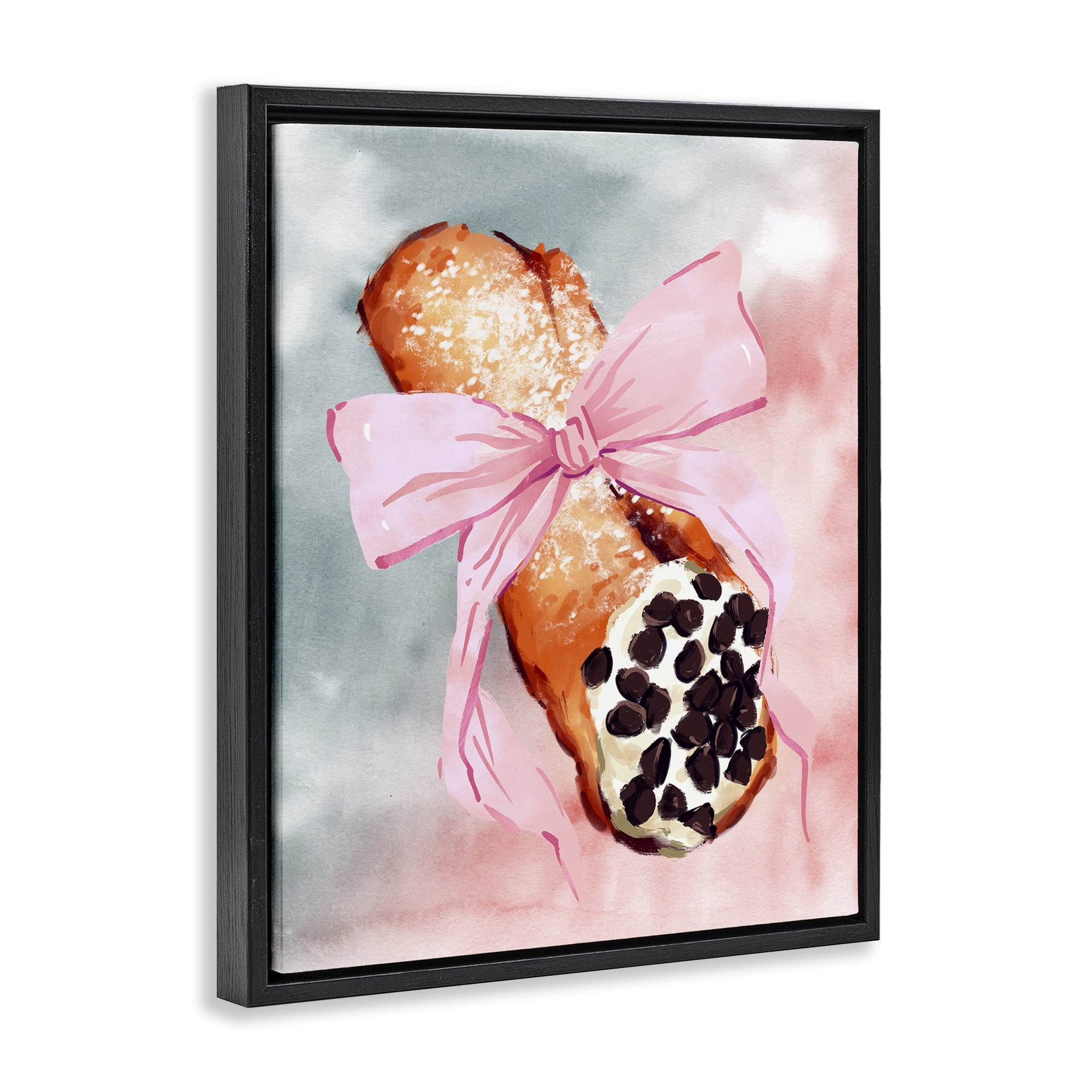 Stupell Industries Glam Cannoli Pastry Food & Beverage Painting Black Floater Framed Art Print Wall Art, 25 x 31