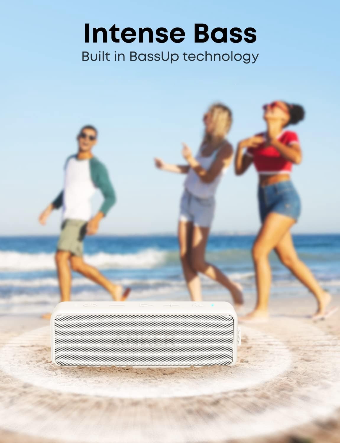 Soundcore, Bluetooth Portable Speaker, 66 ft Range, White