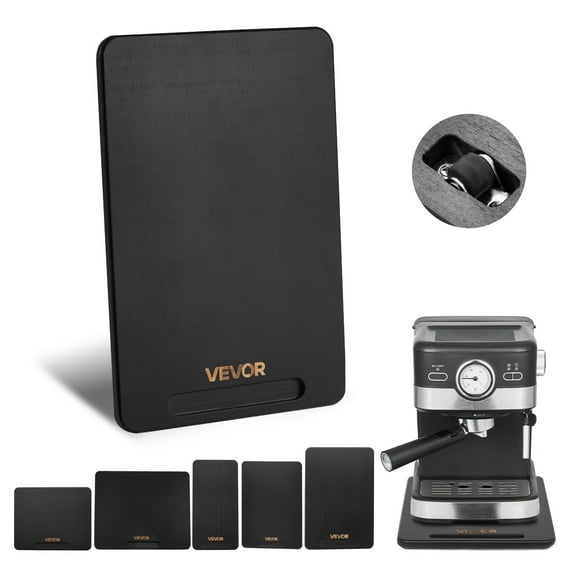 VEVOR Appliance Slider, Large 16 x 12-inch, Rolling Sliding Tray with Silent Rubber Wheels & Hollow Handle, Easy to Clean, Appliance Rolling Tray for Coffee Maker, Kitchen Countertop, Black