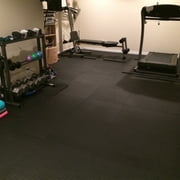 FlooringInc 7/8 Thick Tatami Excersise, Yoga, Fintness & MMA Mats, 2 Tiles, 3x3, 18 sqft, Red/Blue