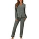 thumbnail image 1 of INSPIRAR CHIC Conjunto de Pijamas para Mujeres, Parte Superior de Manga Larga con Botones y Pantalones, Juego de Pijamas a Juego de Dos Piezas para Navidad, S Gris, 1 of 5