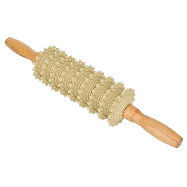 Rodillo De Masaje Para Fascia, Rodillo De Terapia De Madera Para El Hogar Con Voladura De Músculos Doloridos De Celulitis Para El Hogar Cergrey Wood Therapy Roller