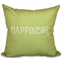 Simply Daisy 16" x 16" Happiness Word Print Pillow, Green