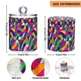 thumbnail image 5 of Yayeee 2 Pack Qtip Holder Bathroom Cotton Swab Canister with Lid Clear Dispenser Set, Colorful Plaid, 5 of 6