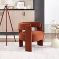 thumbnail image 4 of CQSXDA Mid-Century Modern Velvet Accent Chair Single Sofa with Wooden Legs for Living Room or Bedroom, Orange, 4 of 12
