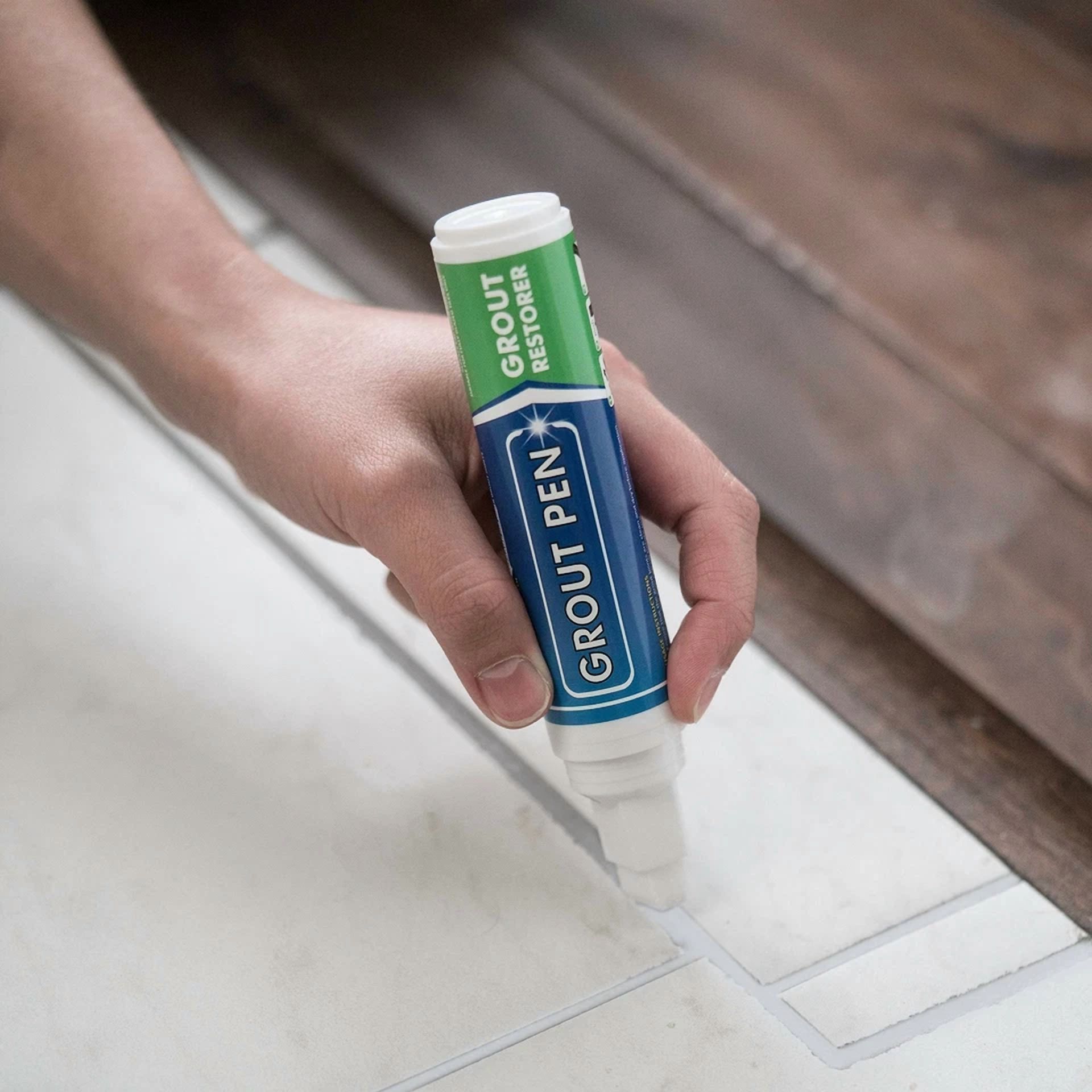 CIRCLE- Grout Pen White Tile Paint Marker: Waterproof Tile Grout Colorant Pen - Wide Tip